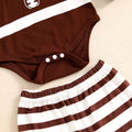 Long Sleeve Striped Football Baby Set   