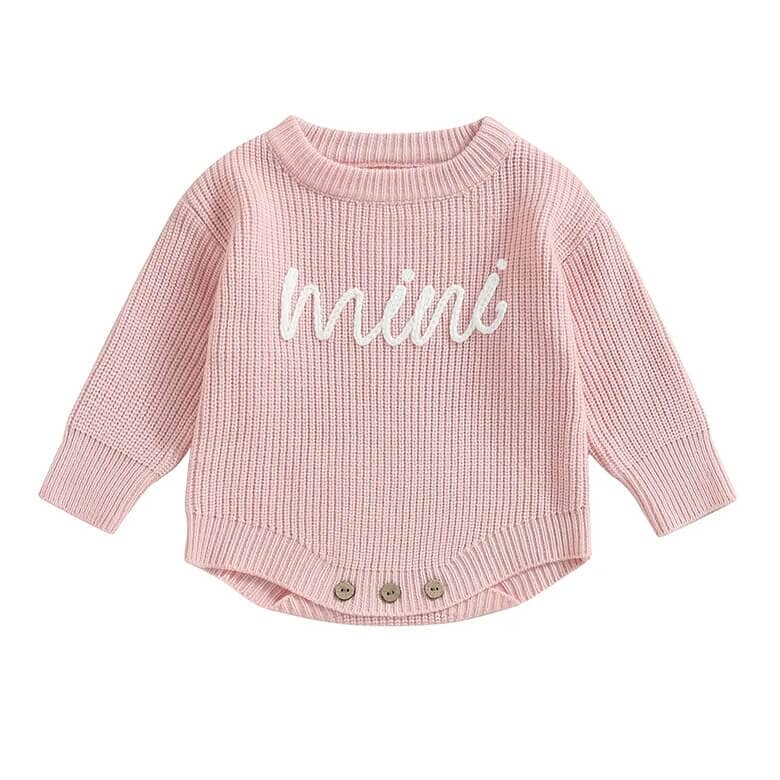 Long Sleeve Mini Knitted Baby Romper Pink 0-3 M 