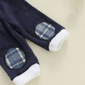 Long Sleeve Plaid Bow Tie Baby Set