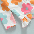 Long Sleeve Floral Zipper Toddler Swimsuit   