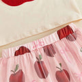 Short Sleeve Bow Apple Tulle Skirt Toddler Set Sets The Trendy Toddlers 