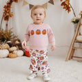 Long Sleeve Floral Pumpkin Flared Baby Set