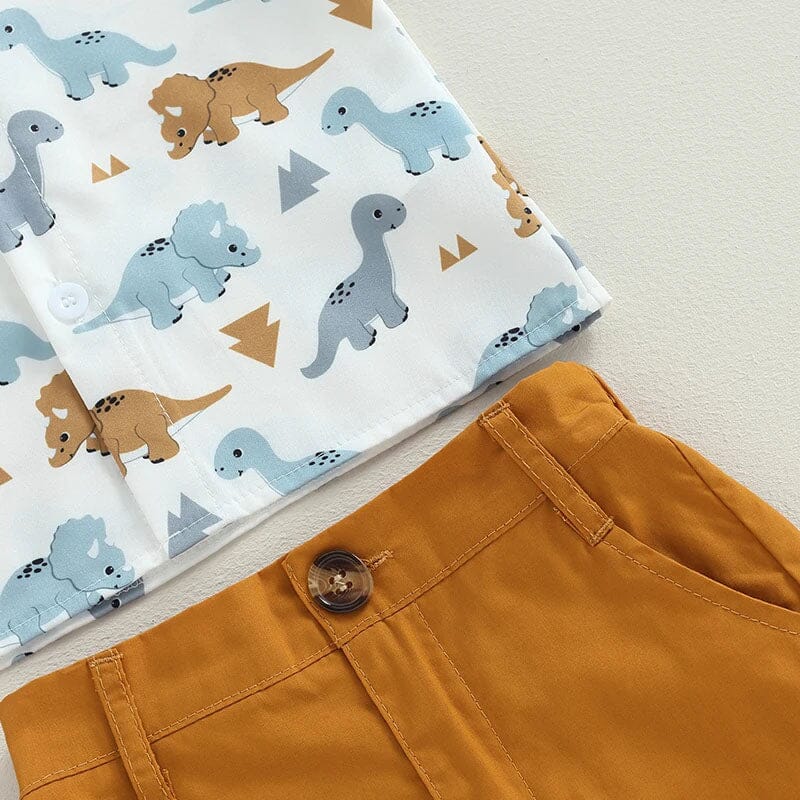 Dinosaurs Shirt Solid Shorts Toddler Set   