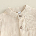 Short Sleeve Solid Linen Baby Set