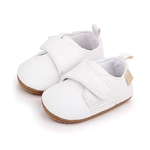 Classic Solid Velcro Baby Shoes White 1 