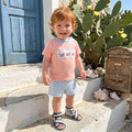 Short Sleeve Crab Striped Shorts Toddler Set