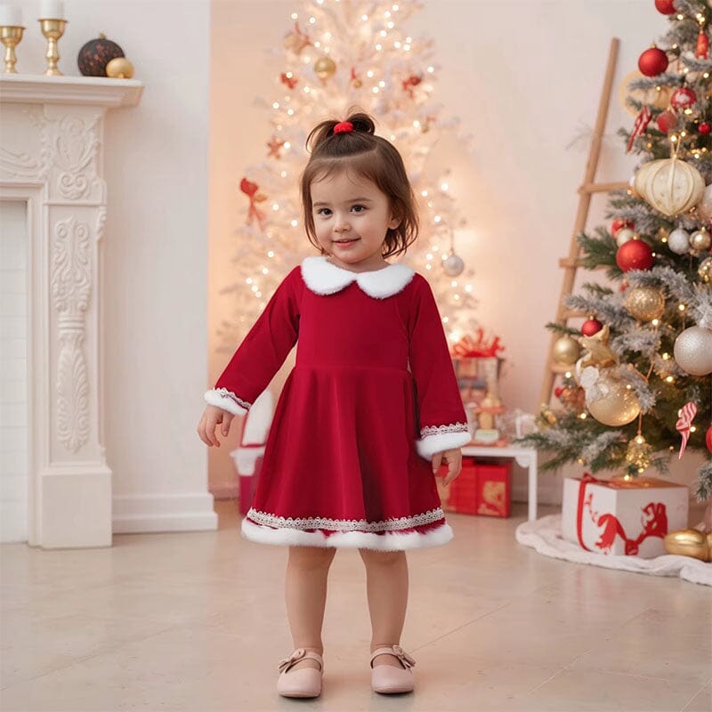 Toddler Girl Long Sleeve Classic Santa Dress The Trendy Toddlers Toddler Girl Long Sleeve Classic Santa Dress The Trendy Toddlers