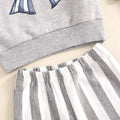 Long Sleeve Striped Bow Baby Set   