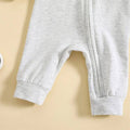Long Sleeve Zipper Hooded Baby Jumpsuit