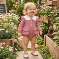 Long Sleeve Checkered Collar Baby Romper Rompers The Trendy Toddlers 