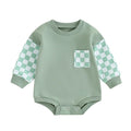 Checkered Pocket Baby Bodysuit Green 0-3 M 