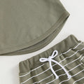 Short Sleeve Striped Shorts Toddler Set   
