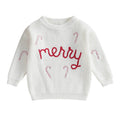 Merry Christmas Knitted Baby Sweater White 0-3 M 