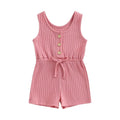 Sleeveless Ribbed Solid Baby Romper Rompers The Trendy Toddlers Pink 9-12 M 