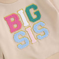 Big Sis Beige Toddler Sweatshirt sweatshirt The Trendy Toddlers 