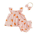 Fly Sleeve Floral Carrot Baby Set Sets The Trendy Toddlers Pink 0-3 M 