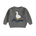 Silly Goose Knit Baby Sweater Gray 6-9 M