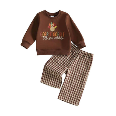 Long Sleeve Thanksgiving Gobble Baby Set