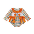 Long Sleeve Pumpkins Plaid Baby Romper Rompers The Trendy Toddlers 