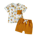 Short Sleeve Easter Solid Shorts Baby Set