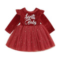 Long Sleeve Santa Baby Dress Holiday The Trendy Toddlers 