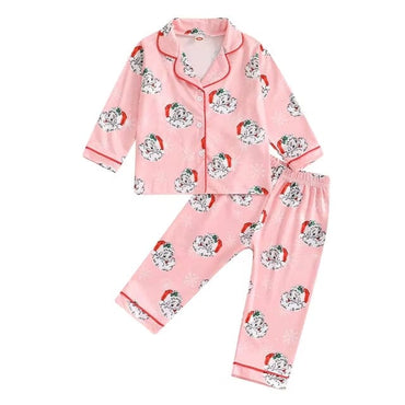 Santa Clause Toddler Pajama Set Pink 9-12 M 