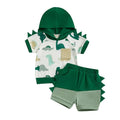 Short Sleeve Dino Hooded Baby Set