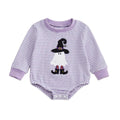 Long Sleeve Striped Ghost Baby Romper