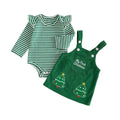Long Sleeve Christmas Striped Baby Set Sets The Trendy Toddlers Green 0-3 M 