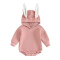 Long Sleeve Bunny Hooded Baby Bodysuit Pink 0-3 M 