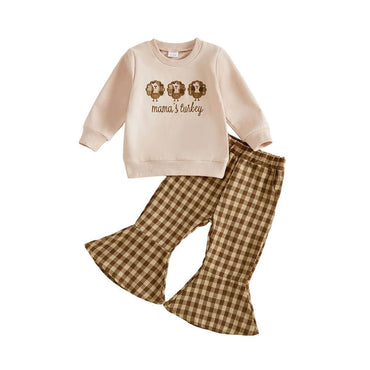 Mamas's Turkey Plaid Pants Toddler Set Sets The Trendy Toddlers 