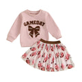 Long Sleeve Game Day Bow Skirt Toddler Set