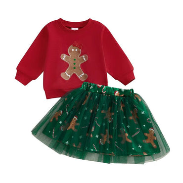 Gingerbread Tulle Skirt Toddler Set   