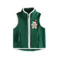 Christmas Fleece Zipper Toddler Vest Vest The Trendy Toddlers Green 9-12 M 