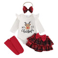 First Christmas Plaid Ruffle Skirt Baby Set   