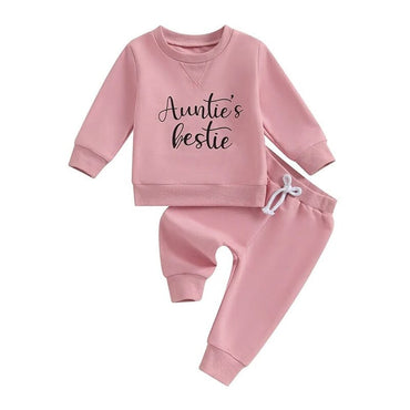 Auntie's Bestie Toddler Set Pink 9-12 M 