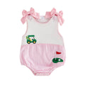 Sleeveless Bows Striped Golf Baby Romper