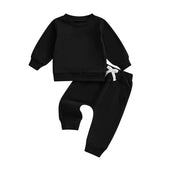 Long Sleeve Solid Toddler Set Black 3-6 M