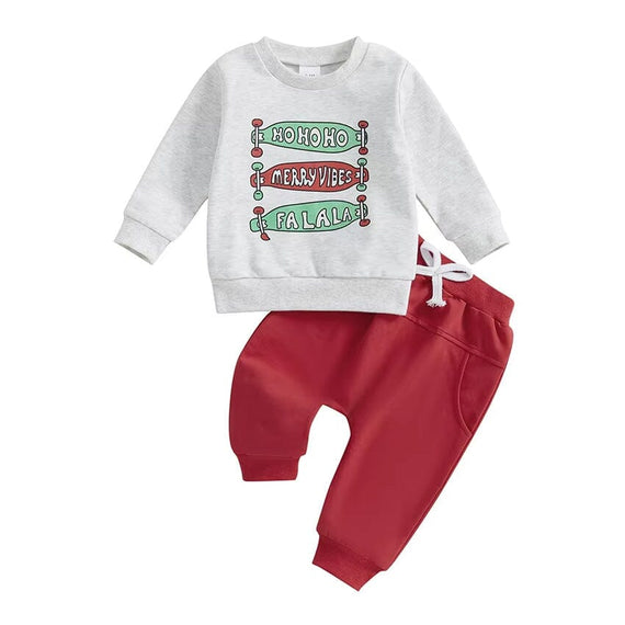 Long Sleeve Merry Vibes Baby Set 