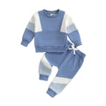 Long Sleeve Color Block Toddler Set Blue 9-12 M