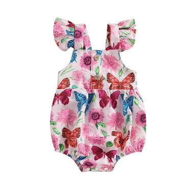 Butterfly Floral Baby Romper   