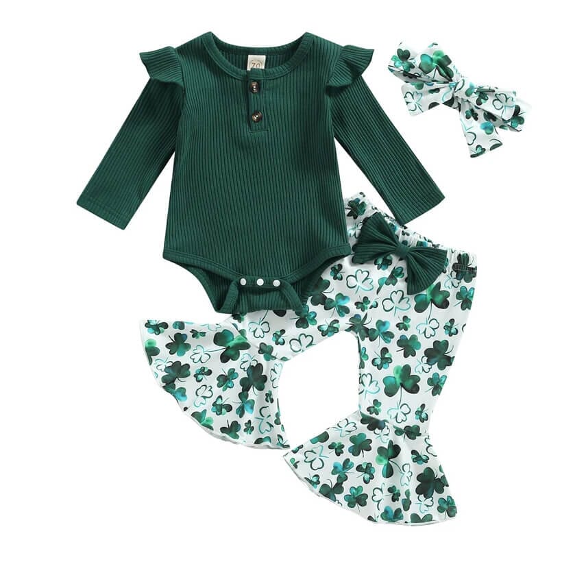 St. Patrick's Day Flared Pants Baby Set   