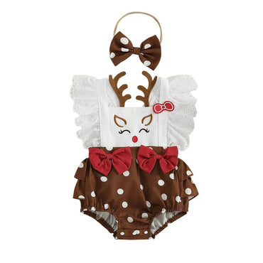 Fly Sleeve Reindeer Baby Romper