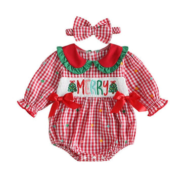 Long Sleeve Merry Christmas Baby Romper Rompers The Trendy Toddlers 