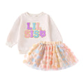 Lil Sis Floral Tulle Skirt Baby Set   