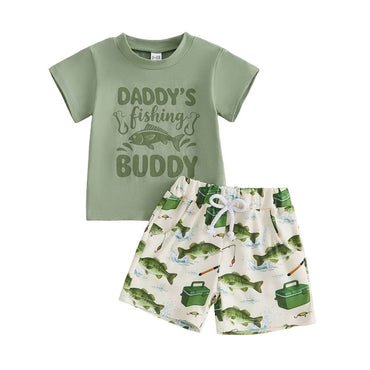 Short Sleeve Daddy's Fishing Buddy Baby Set