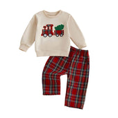 Long Sleeve Christmas Train Baby Set