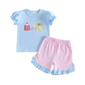 Back To School Checkered Shorts Toddler Set