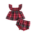 Fly Sleeve Plaid Toddler Set