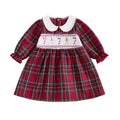 Puff Sleeve Christmas Plaid Toddler Dress